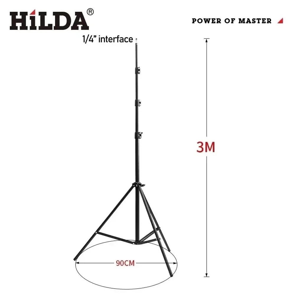 Trípode HILDA 3M para nivel láser, altura ajustable, soporte de trípode de aluminio grueso para trípode autonivelante