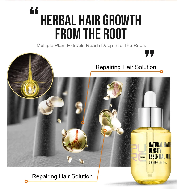 PURC Ingwer-Haarwachstumsöl, schnelle Haarausfall-Behandlung, glättende Reparatur, Produkte für geschädigtes Haarwachstum für Männer und Frauen, Haarpflege – Detail 5