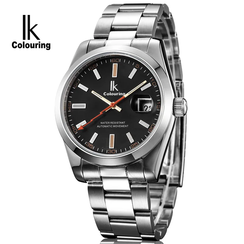 IKcolouring New Men\'s Mechanical Watches Stainless Steel Waterproof Automatic Watch Relogio Masculino