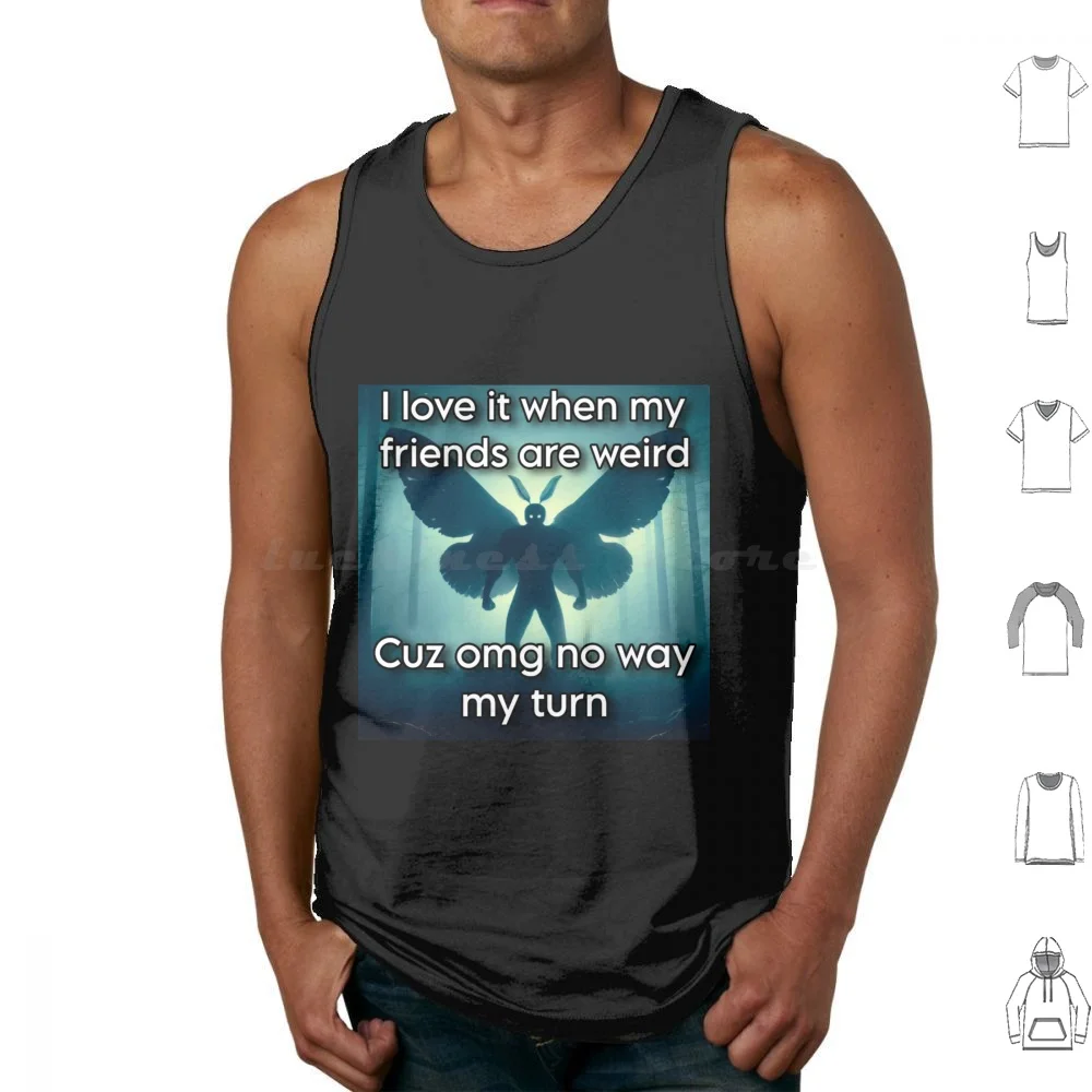 No Way My Turn Tank Tops Print Cotton Mothman Weird Niche Funny Meme Dank Meme Content Chronically Online Match My Freak