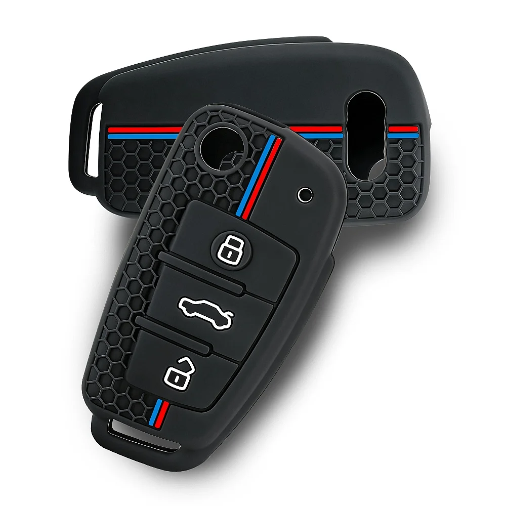 Fashion New Hot Silicone Key Case Cover Shell for Audi A4 B7 A6 C6 4f 8v A3 8p A1 A3 Accessories Auto Remote Key Holder Jacket