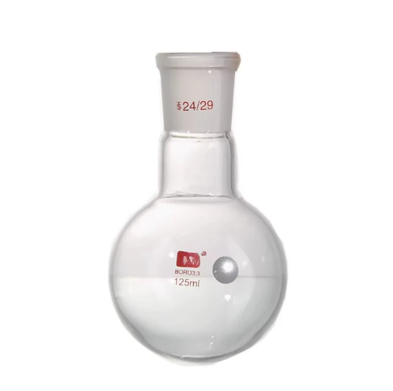 125ml round Bottom Glass Flask Single-Neck Heavy Wall with Standard Ground Joint for Heating Distillation & Reaction Flask