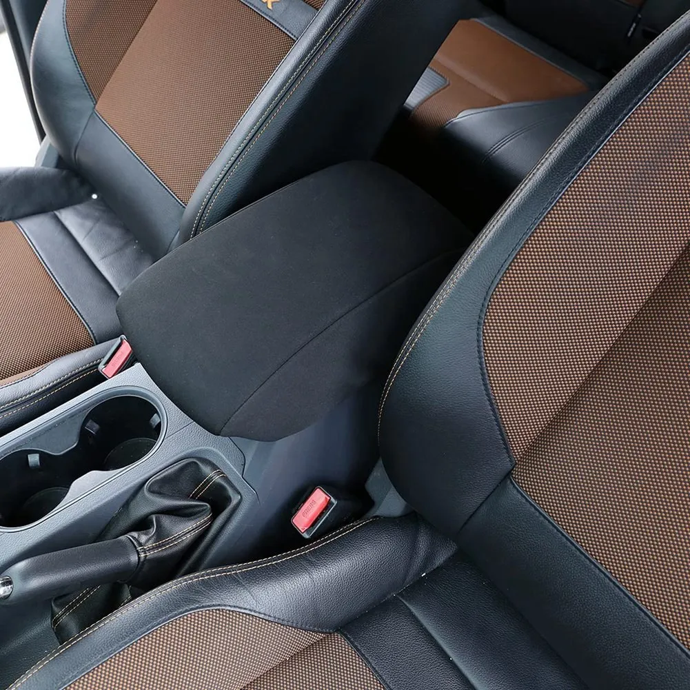 แผ่นรองที่ครอบคอนโซลตรงกลางสำหรับ Ford Ranger 2015 + ที่วางแขนเก้าอี้เก็บของปลอกหมอนอุปกรณ์เสริมสำหรับป้องกัน