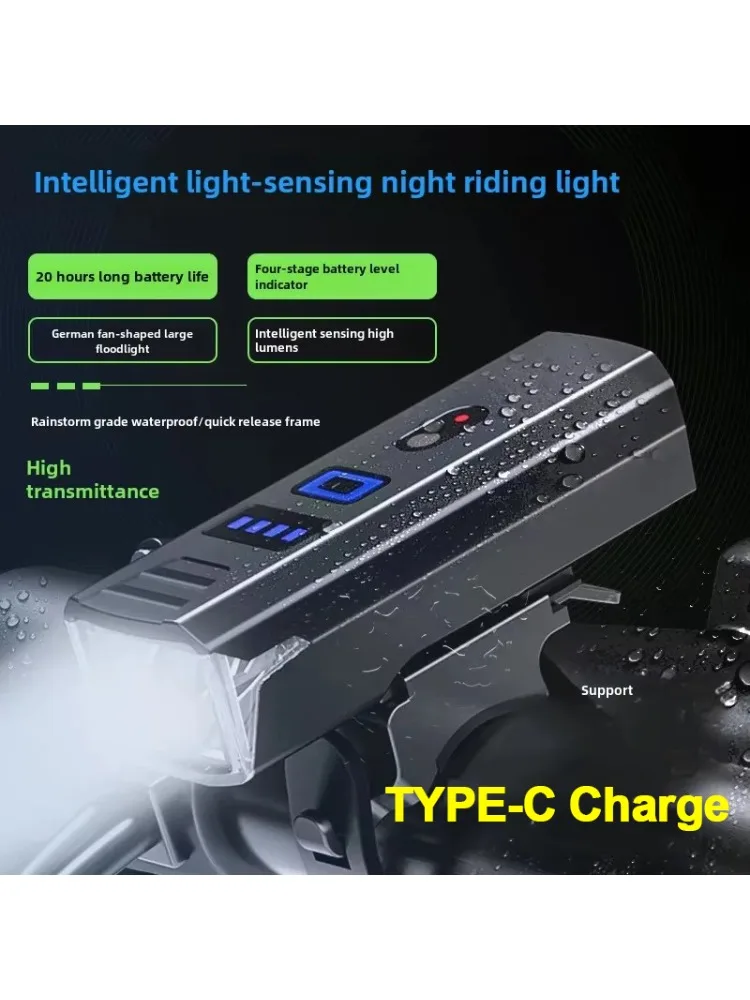 AliExpress BUCKLOS 18650 Battery Bicycle Front Light Sensor Type-c Rechargeable Bike Headlight Waterproof Highlight Flashlight Road Cycling Lantern