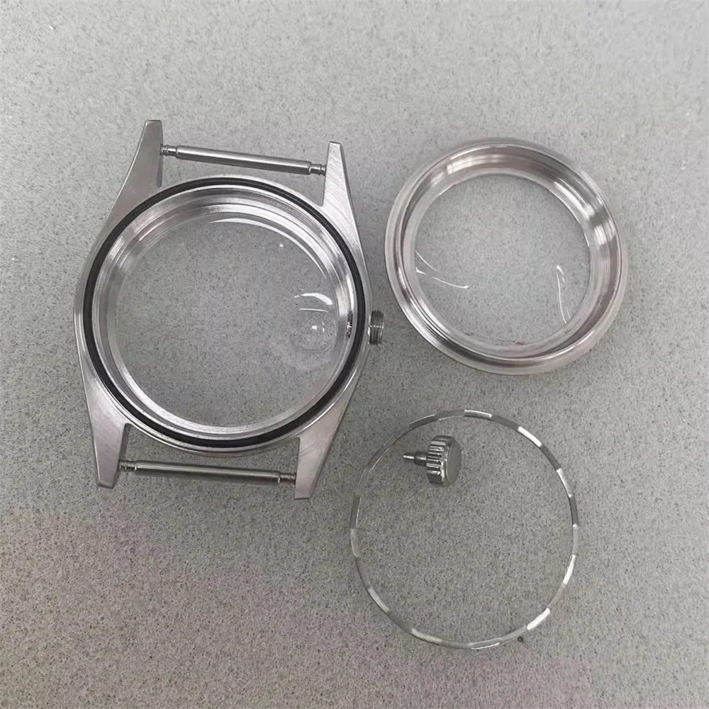 NH35 Case 36mm Acrylic Mirror Stainless Steel Watch Case for NH35 NH36 Automatic Movement 3ATM Waterproof Screw in Crown NEW DIY