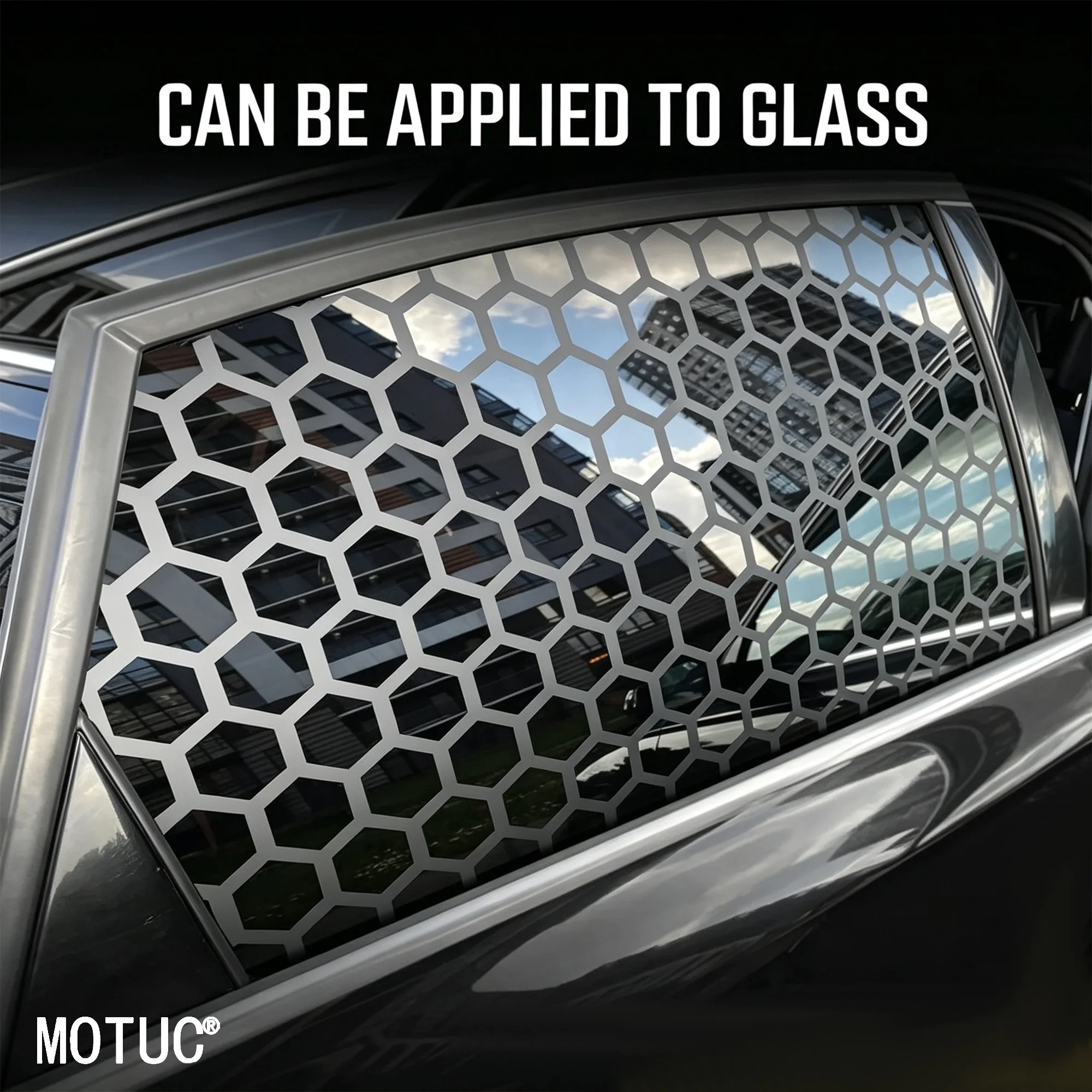 1Set Large Matte Black Honeycomb Pattern Car Stickers Van Decals Waterproof DIY SUV Window Side Body Craetive Sunshade Car Film view 6