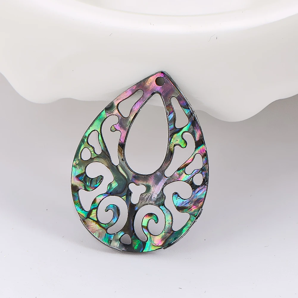 

Natural Shell Pendant 32x25mm Real Abalone Shell Teardrop Charms for Jewelry Making DIY Necklace Earrings Handmade Accessories