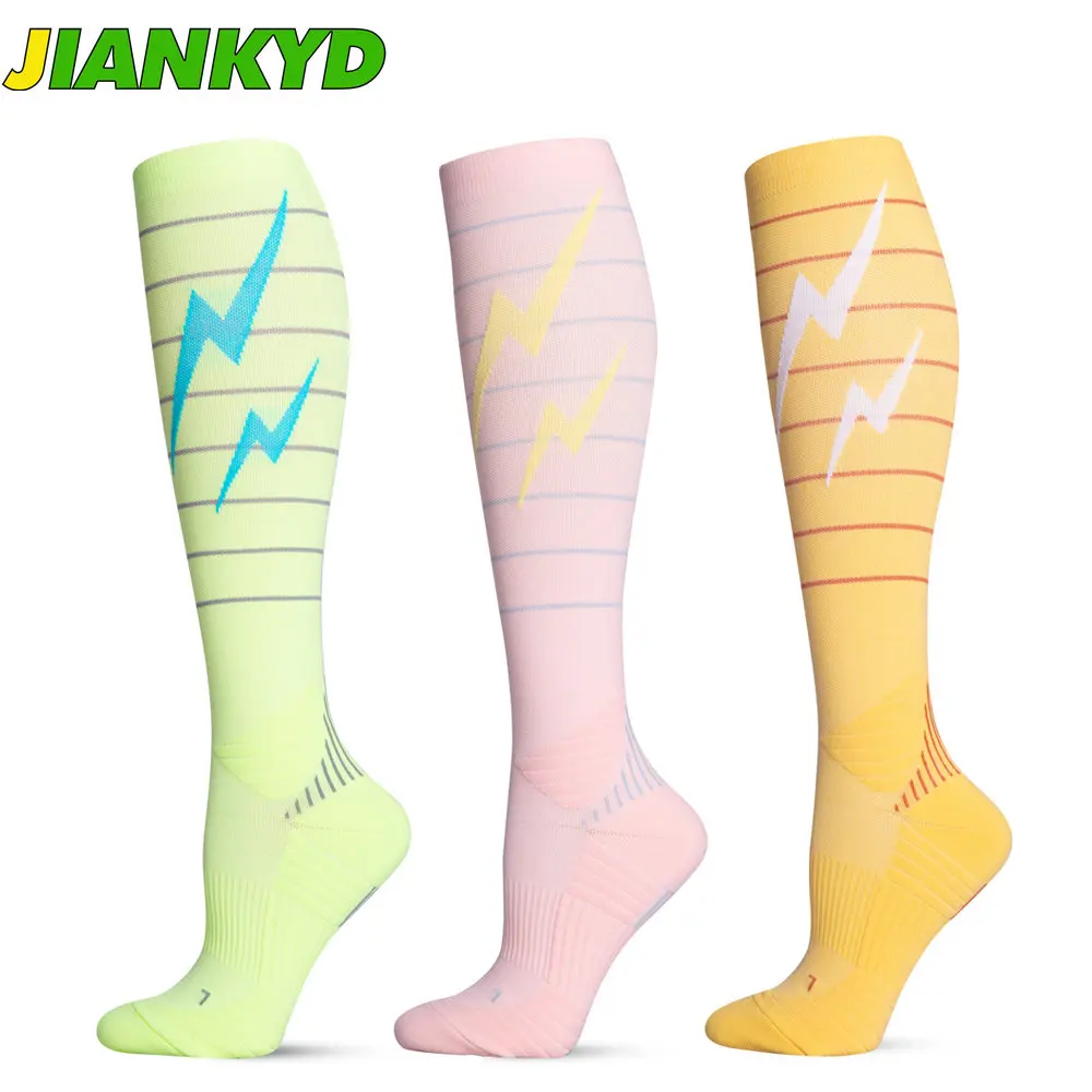 

JIANKYD 1Pair Compression Socks for Women & Men Circulation - Graduated Supports Socks for Running, Athletic Sports