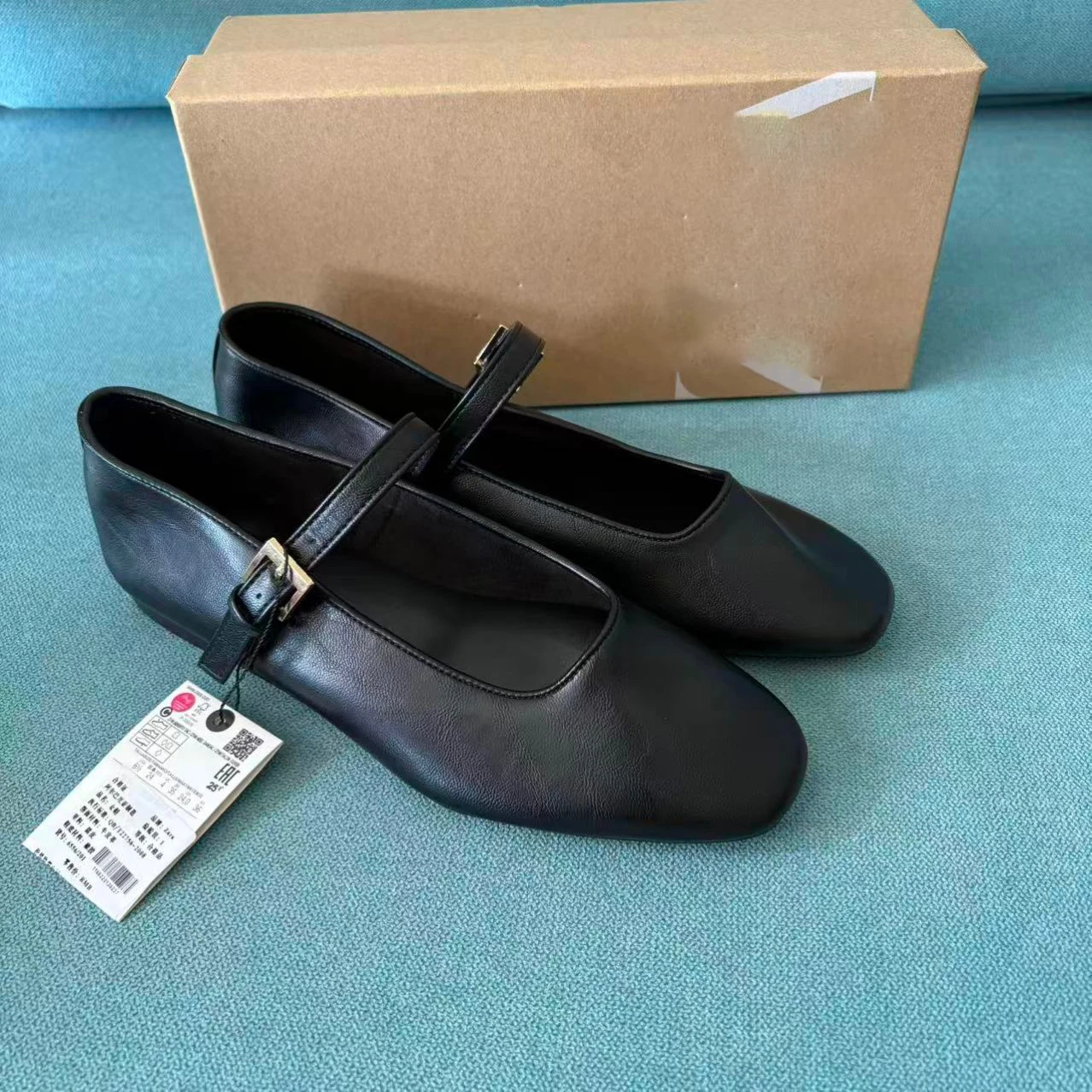 adjustable-metal-buckle-ballet-flats-women's-shoes-leather-upgraded-version-summer-new-style-round-head-flat-heel-synthetic-i