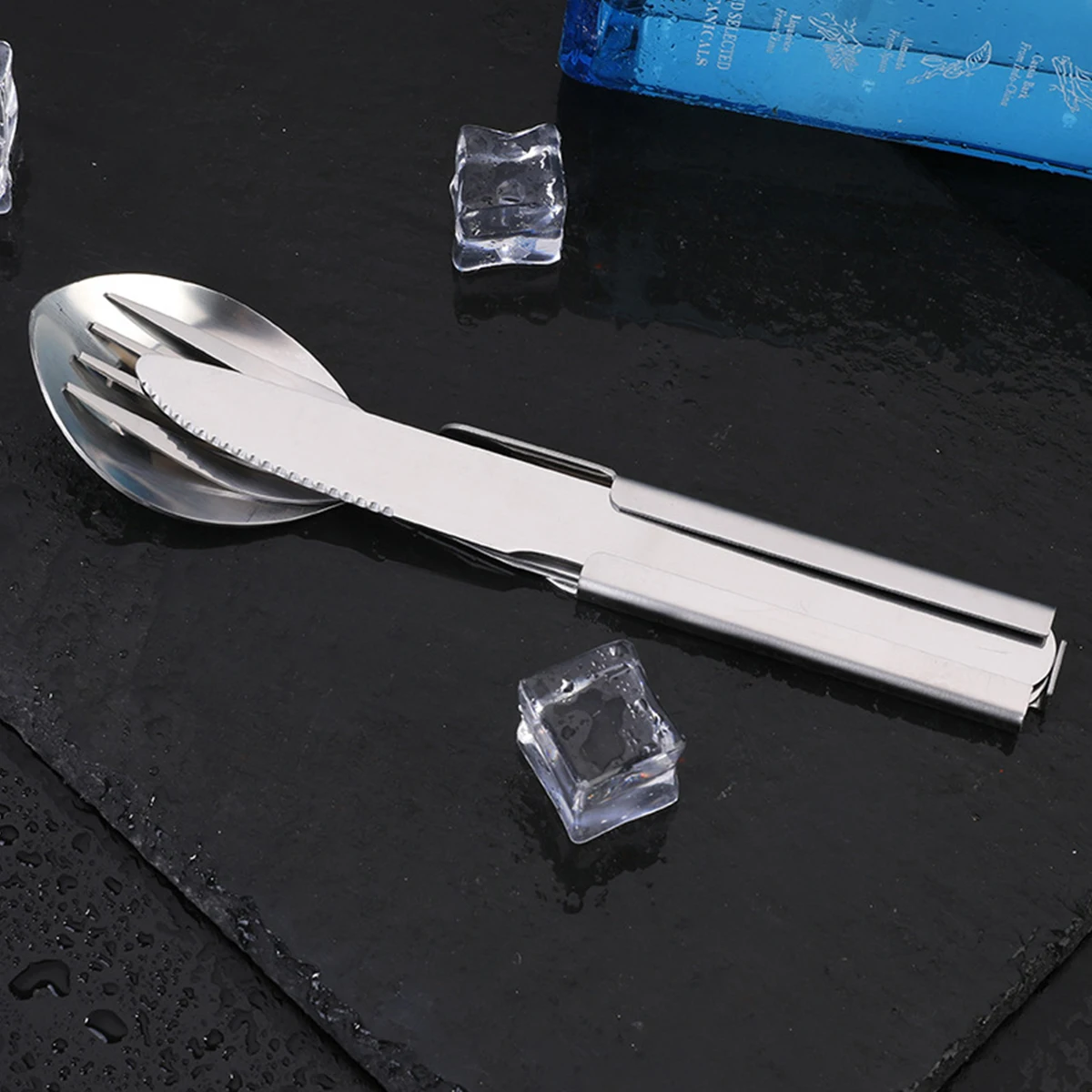 

Outdoor Camping Set Creative Knife, Fork and Spoon Three-piece Set Storage Folding Cutlery Set Combination Camping Tableware