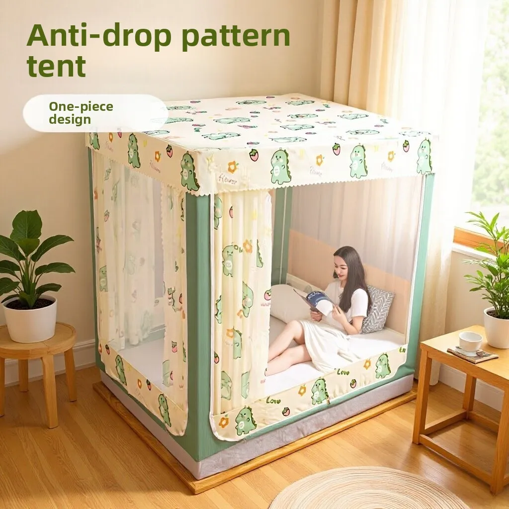 Integrated Home Use Bed Curtain Light Blocking Mosquito Net for Children Mongolian Tent Bed Canopy Baby Anti-Fall Mosquito Net