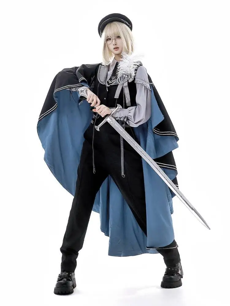 

New Night Fiesta Carnival Halloween Cos Cosplay Contract The Blue Army Lo Handsome Long Sleeves Trousers Lovers Lolita