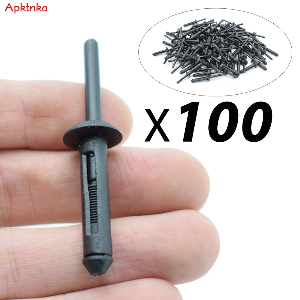 APKTNKA 100X Plastic Rivet Bumper Fastener Clip For Ford GM Chrysler Jeep Wrangler 2006 - 2018 Dodge Avenger Car Retainer