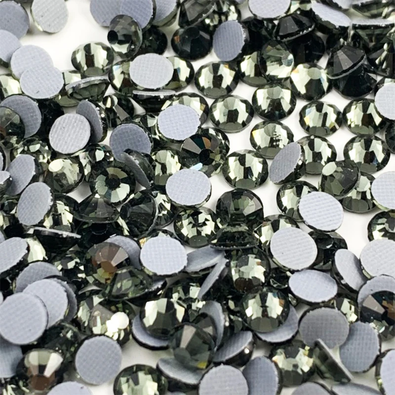 AAAA+Quality Black Diamond HotFix Rhinestones ss6 ss10 ss16 ss20 Iron On Flatback Hot Fix Rhinestones For Dance Dress