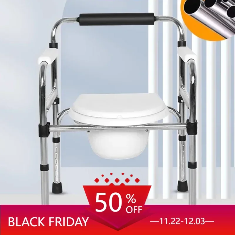 Portable Lifting Seat Elderly Chair Bedside Potty Portable Commode Mobile Toilet Duschstuhl Mit Rückenlehne Commode Seat