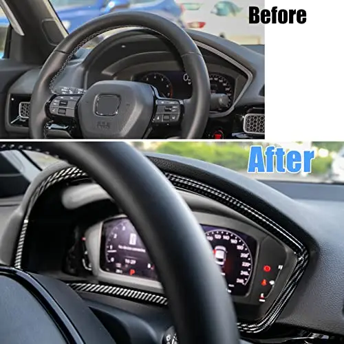 

Carbon Fiber Style Dashboard Cover Frame And Center Console Trim For Honda Civic 11th Gen 2022–2026 Interior Upgrade