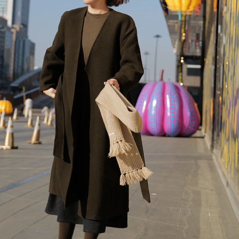 

Хлопковый свитер-худи Camere с круглым вырезом, базовый трикотажный джемпер для женщин, осенне-зимний, с длинным рукавом, стандартной длины