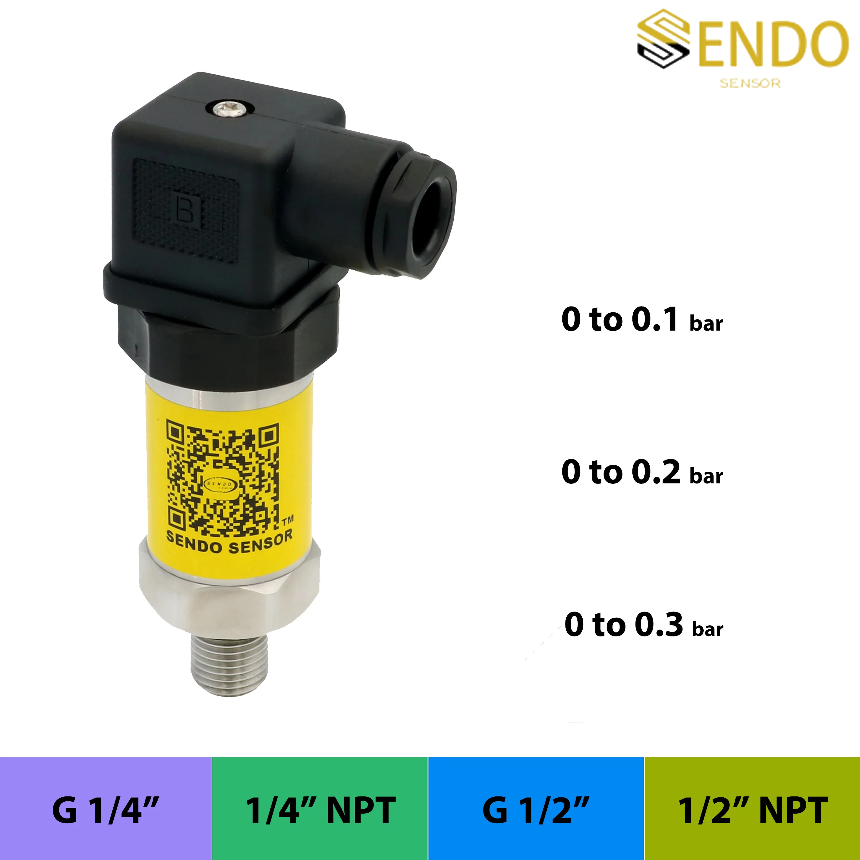 10kPa 20 30kPa Gauge 0.1Bar 0.2 0.3 Bar 1.5Psig 100 200 300 MBar 4 to 20mA Pressure Sensor Transmitter IP65 G 1 4NPT G 1/2' NPT