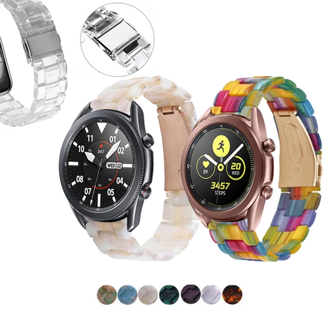 20mm 22mm Transparent Resin Strap Band For Samsung Galaxy Watch3 41mm 45mm 42mm 46mm / Active 2