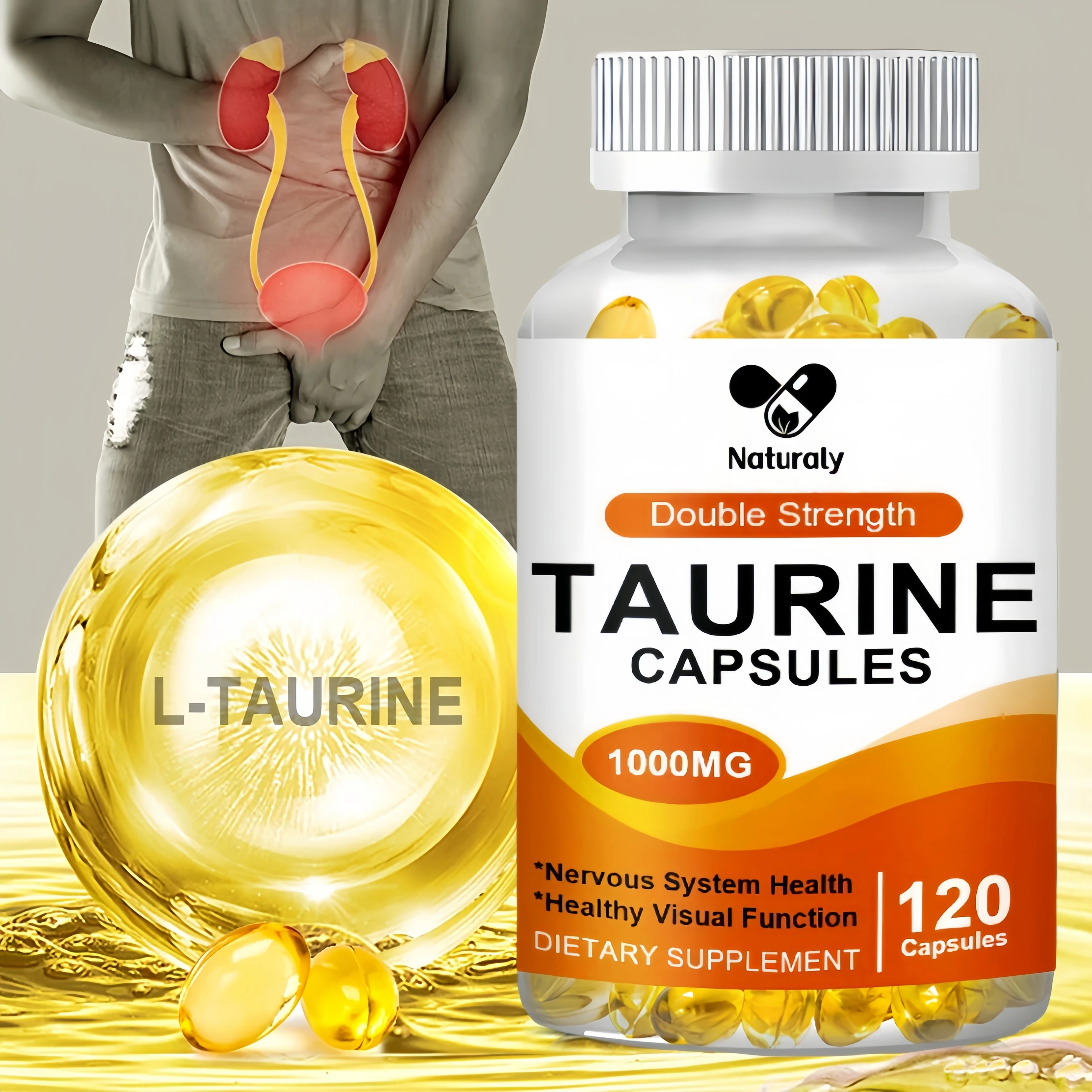 

Taurine Capsule for Antioxidant,Brain & Heart Health - Amino Acid Supplement Help Calm, Relaxed Mood For Adult