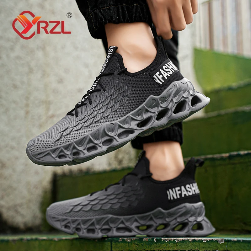 YRZL أحذية رجالية أحذية رياضية مريحة تنفس احذية الجري الرجال حذاء رياضي للتنس حجم 39-46 أحذية المشي رجل