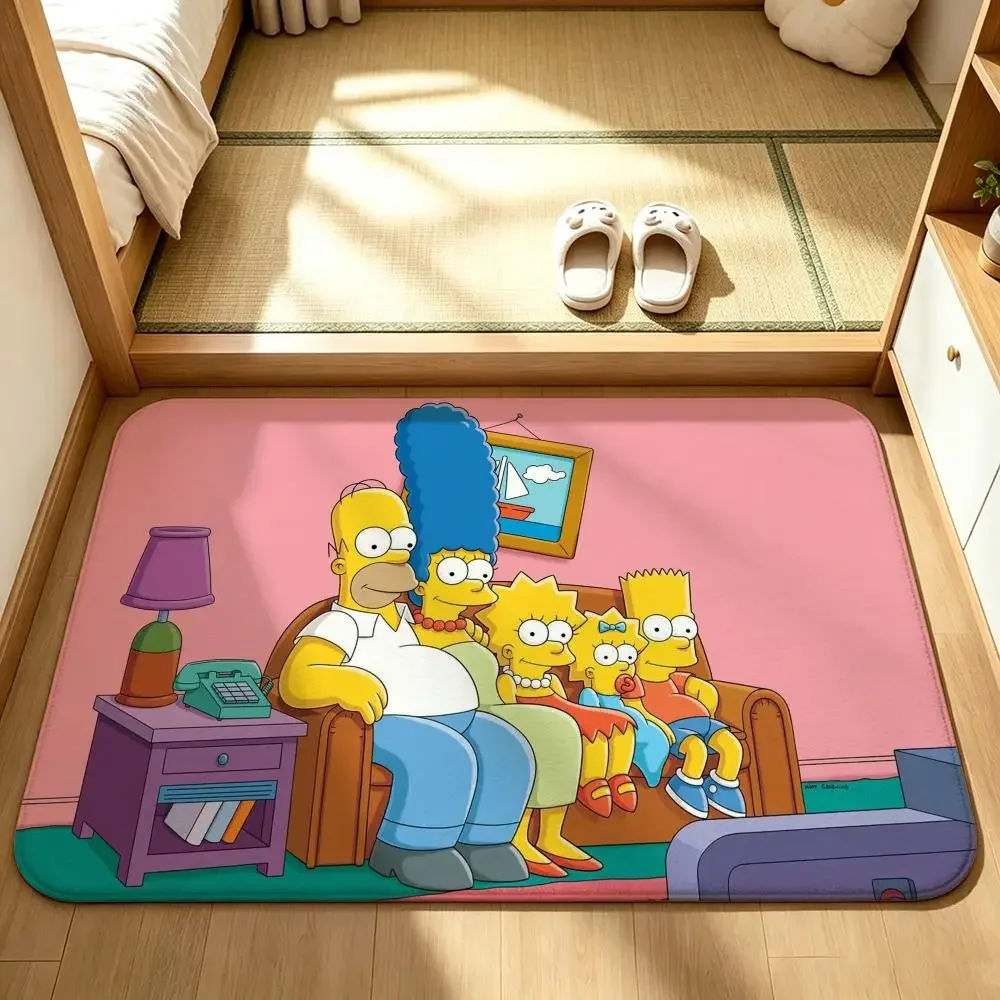 IP-The SimpsonsS Floor Mat Bedroom Carpet, Bathroom Foot Mat, Doormat, Non-Slip Absorbent Multi-Use