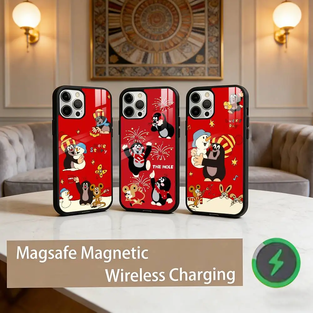 

Cartoon cute Little M-Mole Phone Case For iPhone17,16,15,14,13,12,11 Plus,Pro Max Magnetic For Magsafe Wireless Charging