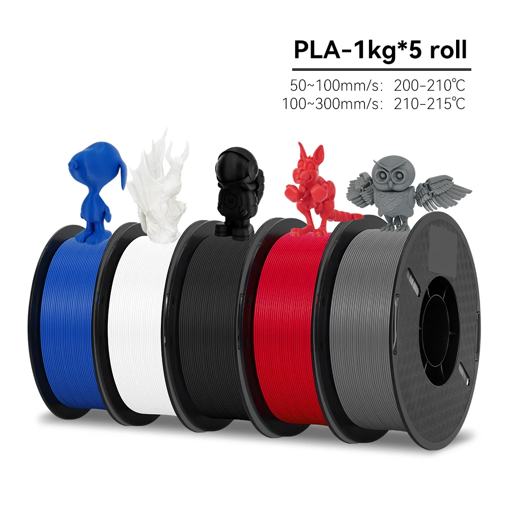 KEEPANG PLA/HS-PLA/PETG/Zijde PLA 3D Printer Filament 1.75mm Mix Kleur 5 Rolls Hoge snelheid PLA Afdrukken Materiaal voor Bambu Lab