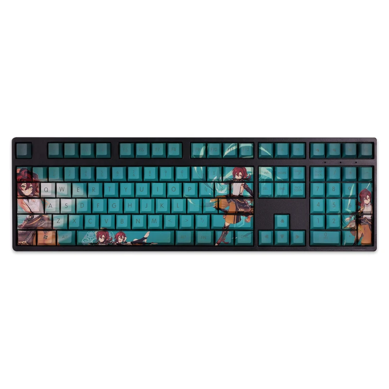 Genshin Impact Shikanoin Heizou Keycaps Mechanical Keyboard Decoration 108Keys Five-Sided Sublimation Anime Keycap Cherry Height