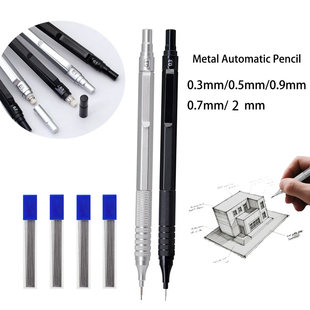 

Металлический механический карандаш JOMPENS 0.7/0.9/0.3 мм с низким центром тяжести, автоматический, для рисования, письма и художественных работ, канцелярские принадлежности