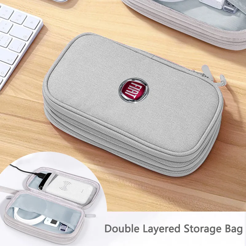 Sac de rangement de voyage Portable pour voiture, pochette pour cartes de gadgets de permis de conduire pour FIAT 500 Grande Stilo Freemont Punto Astra Bravo Ducato