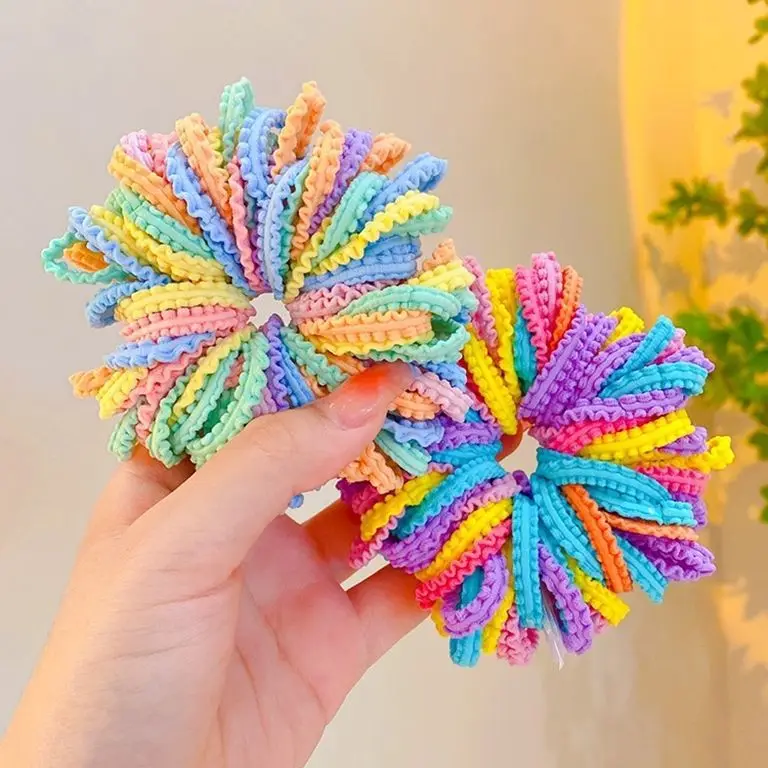 100/300/500PC dasar elastis ikat rambut untuk anak perempuan warna-warni nilon ekor kuda terus Scrunchie karet gelang Fashion anak aksesoris rambut