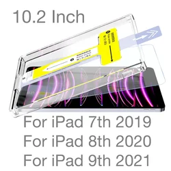 For iPad 7 8 9 th 2019 7th, 2020 8th, 2021 9th 10.2 Inch Tempered Glass Screen Protector  Easy Install Auto-Dust Removal Kit