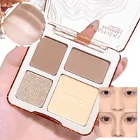 Palette de contour de reflets tridimensionnels pour le visage, quatre couleurs, cosmétiques de contour tridimensionnels éclaircissants et mats longue durée 4