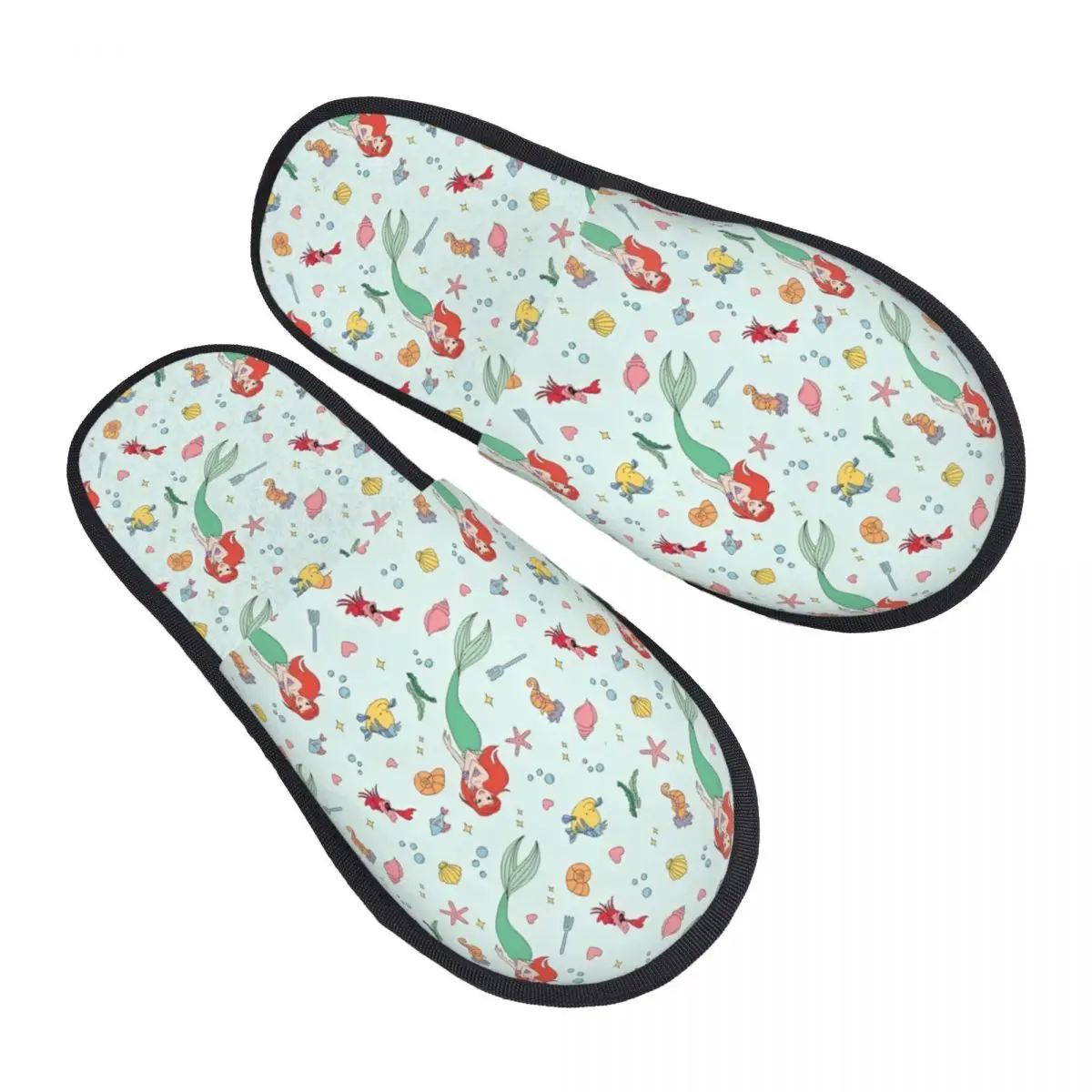 

Изготовленные на заказ тапочки из пены с эффектом памяти «Русалочка», женские уютные теплые домашние тапочки с анимацией