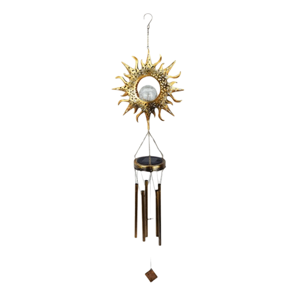 

Солнечные фонари с металлической трубкой, водонепроницаемые уличные подвесные лунные светодиодные солнечные колокольчики, креативные ретро эолийские колокольчики