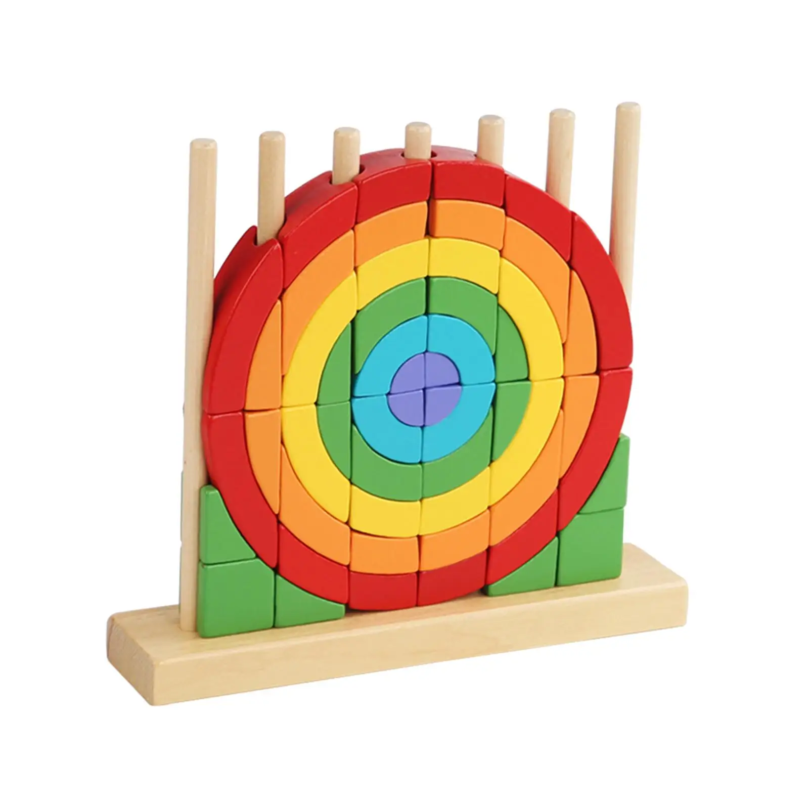 Montessori ไม้ Rainbow Stacking ของเล่น Rainbow Stacker, Early Development, บล็อกอาคารไม้ชุดของเล่นสําหรับเด็ก