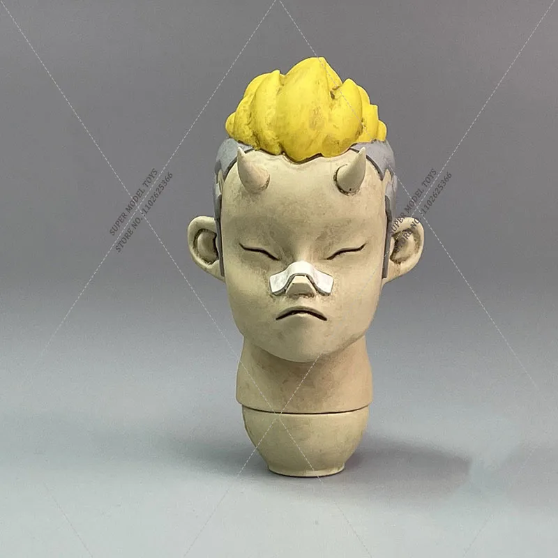 CROW DH TOYS 1/6 Male Soldier Head Sculpture Cute Demon Trend Cool Short hair Head Carving For 12inch Action Figure Doll