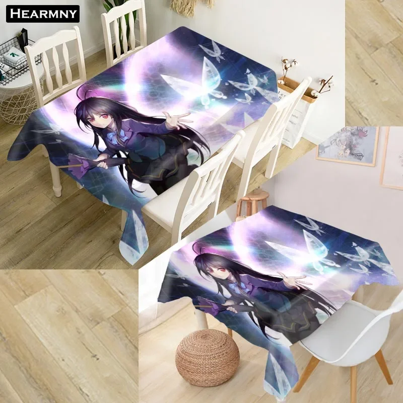 New Arrival Custom Accel World Anime Tablecloth Kitchen Dining Table Decorations Home Rectangular Kids Party Table Covers