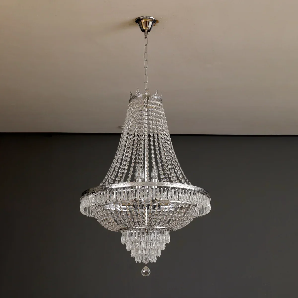 

LED Pendant Light Luxury For Living Room Crystal Chandelier Hotel Lobby Villa High Ceiling Staircase European-Style Chandelier
