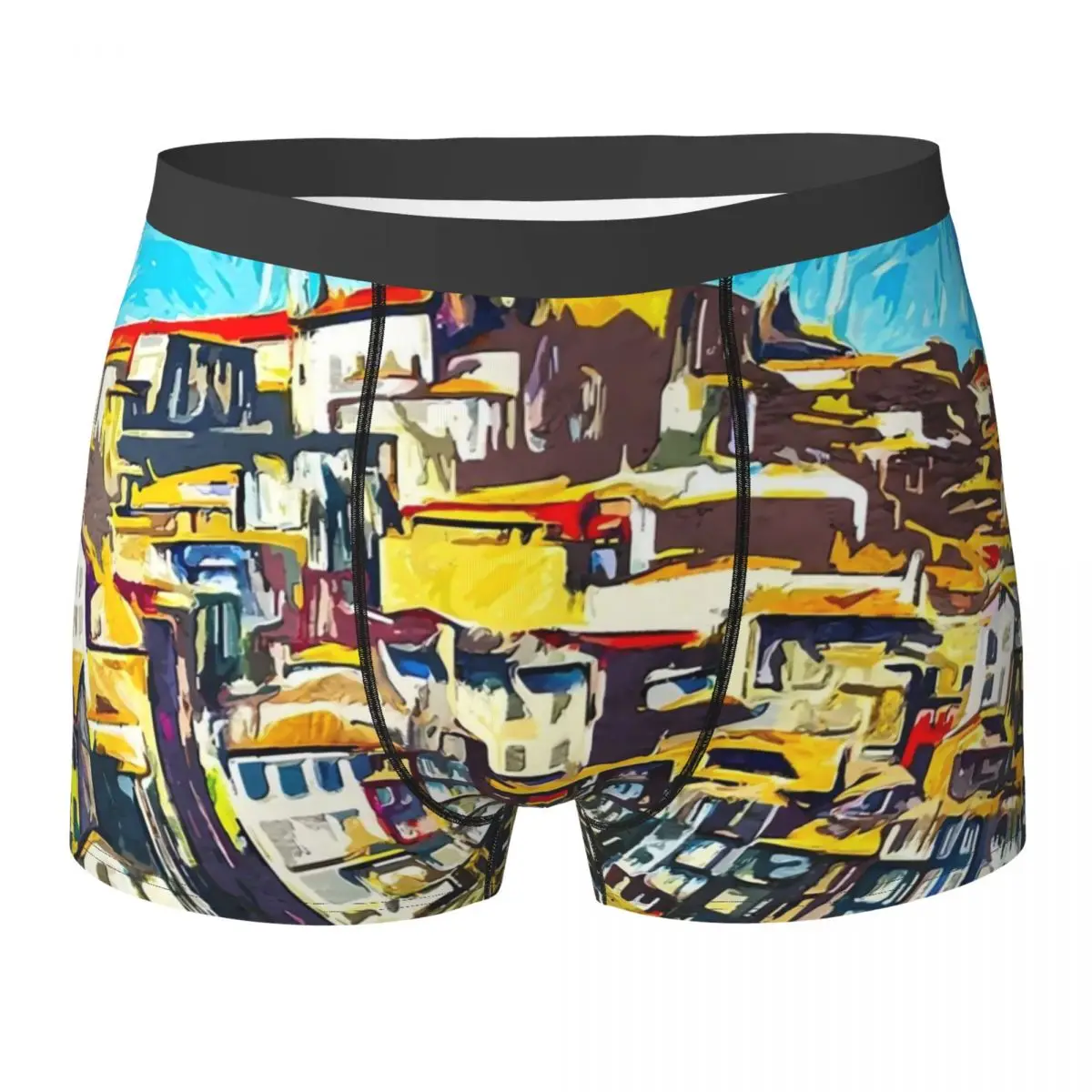 Oil Painting Print Underwear Porto Portugal Print Boxer Shorts Hot Men Underpants Breathable Shorts Briefs Birthday Gift