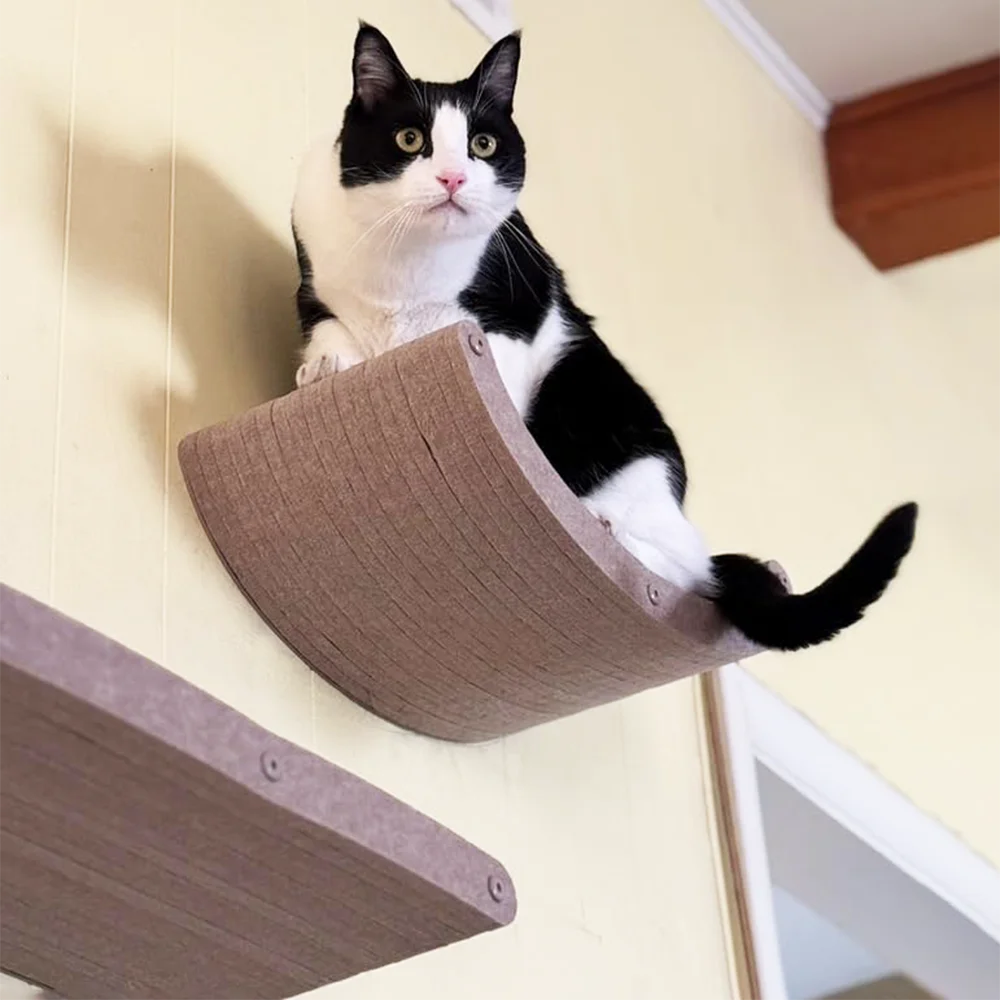 

Wall mounted felt cat platform Felt cat platform Cat climbing frame Home use Suitable for small and large indoor cats