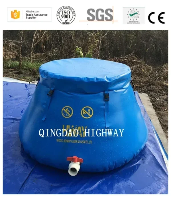 2000 liter flexible onion shape waste water storage tank