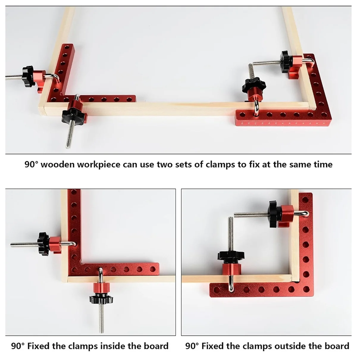 

A05RP 90° Positioning Squares Right Angle Clamps for Woodworking Corner Clamp Carpenter Clamping Tool for Cabinets