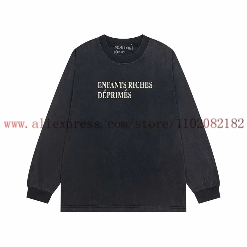 

Oversize ERD Alphabet Logo Long Sleeved T-shirt Men Women 1:1 High Quality T Shirt Round Neck Tops Tee