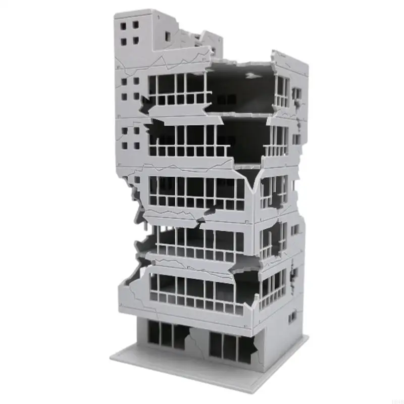 H8WB N Scale 1:144 Ruined Damaged Building Assembling Model for DIY Sand Table Microlandscape Ornament Decors Assembling Model