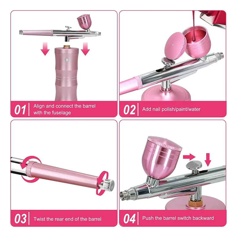 AD23-مجموعة فرشاة الهواء مع ضاغط الهواء، ترقية 7.4 فولت 34 رطل لكل بوصة مربعة فرشاة الهواء البخاخ القابلة لإعادة الشحن المحمولة فرشاة الهواء اللاسلكية