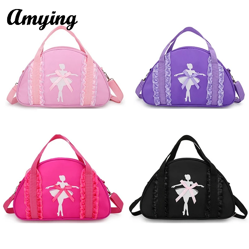 Children's One Shoulder Dance Bag Girls' Lace Princess Dance Bag Kids Gymnastics Sports Storage Bags Latin Ballet Dance Handbag