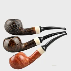 1pc New Natural Briar Wood Straight Wooden Tobacco Pipe Smoking Pipe Apple Pipe 9mm Filter Smoker Gift For Father Boyfriend Smok