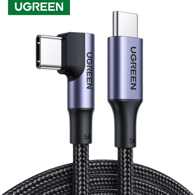 

UGREEN 5A Right Angle USB C Cable 100W PD Fast Charging Type C 90 Degree Quick Charge Data USB C Cable for iPhone 15